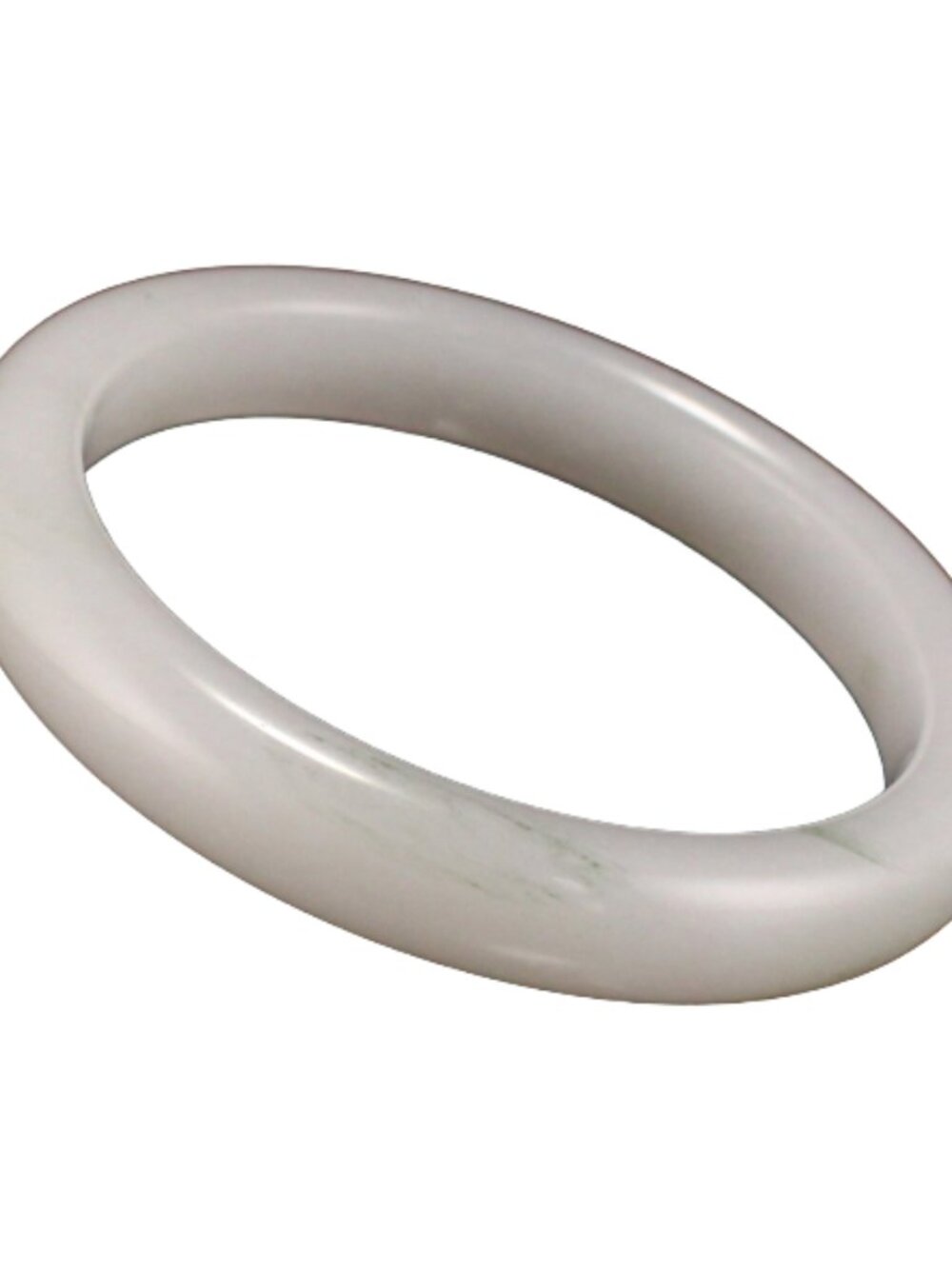 Natural Tianshan Jade Bangle 48.4g 61mm ID White Green Stone Bracelet J016